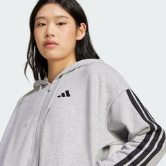 Blusão adidas Capuz Zíper Essentials Três Listras - Feminina - Foto 6