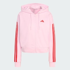 Jaqueta de Moletinho Capuz aidas Zíper Essentials Três Listras - Feminina - Foto 2