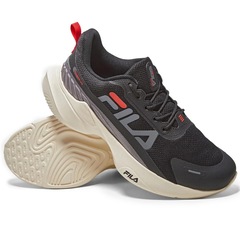 Tênis Fila Progress Lite Masculino - Preto e Vermelho - Foto 2