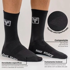 Meia Cano Médio de Ciclismo Free Force - 2 Unidades - Masculina - Foto 2