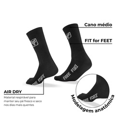 Meia Cano Médio de Ciclismo Free Force - 2 Unidades - Masculina - Foto 3