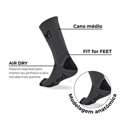 Meia Cano Médio de Ciclismo Free Force - 2 Unidades - Masculina - Foto 4