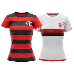 Kit Flamengo Oficial Braziline Baby Look Shout + Baby Look Approval - Feminino - Foto 1