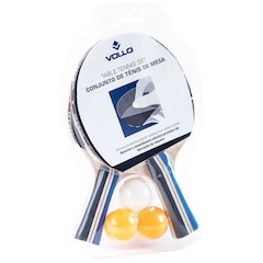 Kit Tênis de Mesa Vollo Ping Pong 2 Raquetes + 3 Bolinhas - Foto 4