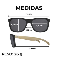 Óculos de Sol Unissex HB Ozzie Matte Black Wood - Foto 5