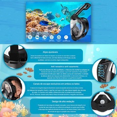 Mascara Subaquática de de Mergulho Gold Sports Gold Full Face Com Snorkel - Foto 5