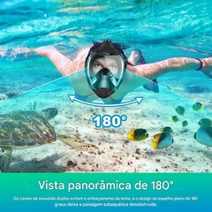 Mascara Subaquática de de Mergulho Gold Sports Gold Full Face Com Snorkel - Foto 6