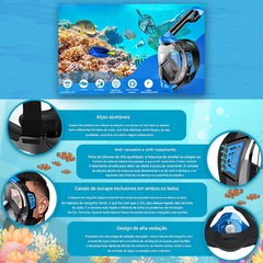 Mascara Subaquática de de Mergulho Gold Sports Gold Full Face Com Snorkel - Foto 5