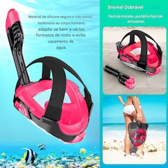 Mascara Subaquática de de Mergulho Gold Sports Gold Full Face Com Snorkel - Foto 3