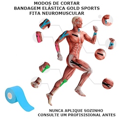 Bandagem Elástica Gold Sports Adesiva Neuromuscular - Foto 4