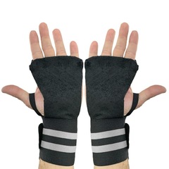 Munhequeira Art In'Force Com Protetor De Palma Em Couro Treino Funcional Academia Musculação - Foto 2