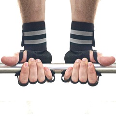 Munhequeira Art In'Force Com Protetor De Palma Em Couro Treino Funcional Academia Musculação - Foto 5