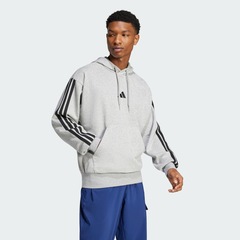 Blusão de Moletinho Capuz adidas Essentials 3-Stripes - Masculino - Foto 4