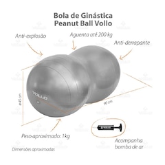 Bola Feijão para Ginástica Peanut Ball Vollo 45cm - Foto 5