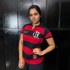 Camisa do Flamengo Braziline Baby Look Retrô Tri Carioca - Feminina - Foto 3