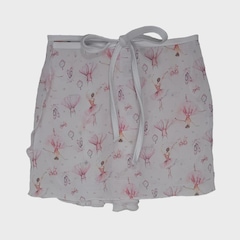 Saia Ballet Vya Fit Transpassada Estampada - Infantil - Foto 2