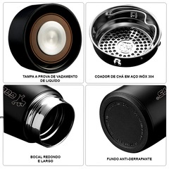 Garrafa Térmica em Aço Inoxidável 304 Gold Sports Smart - 500ml com infusor - Foto 3