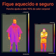 Capa Esportivo Gold Sports Térmico de Emergência Anti Chuva para Caminhadas e Acampamentos - Foto 3
