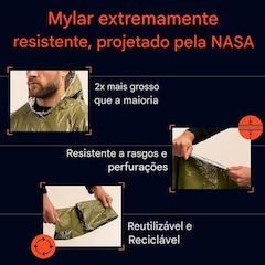 Capa Esportivo Gold Sports Térmico de Emergência Anti Chuva para Caminhadas e Acampamentos - Foto 5