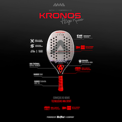 Raquete Beach Tennis Ama Sport Kronos Hugo Russo 2025 - Foto 2