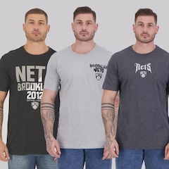 Camiseta NBA I Brooklyn Nets - 3 Unidades - Masculina - Foto 1