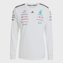 Camisa Manga Longa adidas Mercedes Amg Petronas Fórmula 1 Team White Driver - Masculina - Foto 1