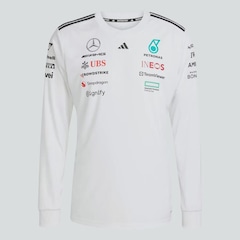 Camisa Manga Longa adidas Mercedes Amg Petronas Fórmula 1 Team White Driver - Masculina - Foto 2