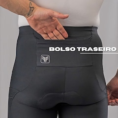 Kit Bermuda Ciclismo Free Force Basic com Bolsos + Meia - Masculina - Foto 3