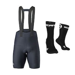 Kit Bretelle Ciclismo Free Force Classic Invert + Meia - Masculino - Foto 1