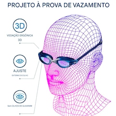 Óculos de Natação Gold Sports Rabiala Silicone Ultra Soft - Adulto - Foto 2
