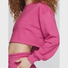 Blusão Cropped Bodyforsure Liso Comfy - Feminino - Foto 3