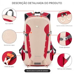 Mochila Gold Sports Dobrável Camel Montanhismo A Prova de Água - 35 Litros - Foto 5