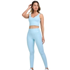 Calça Legging Alto Giro Bolsos Laterais - Feminino - Foto 1