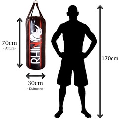 Suporte de Parede Reforçado + Saco Pancada Rhino Profissional 70cm - Foto 4