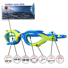 Óculos De Natação Gold Sports Little Fashion Fish High Definition 7,0 - Foto 3