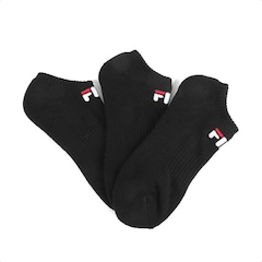 Meia Cano Curto Fila Tripack Lisa - 3 Pares - Masculina - Foto 2