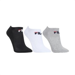 Meia Cano Curto Fila Tripack Lisa - 3 Pares - Masculina - Foto 1