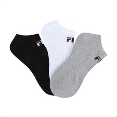 Meia Cano Curto Fila Tripack Lisa - 3 Pares - Masculina - Foto 2