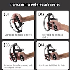 Hand Grip Gold Sports Phoenix Carga de 10 a 100 kgs - Mola Aço Carbono com Contador Digital - Foto 4