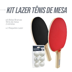 Kit ping pong Pista e Campo Tênis de mesa com 02 raquetes e 06 bolinhas - Foto 4