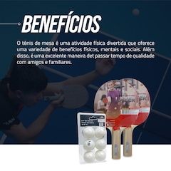 Kit ping pong Pista e Campo Tênis de mesa com 02 raquetes e 06 bolinhas - Foto 5