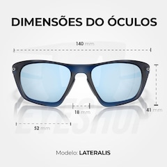 Óculos de Sol Oakley Laterallis Matte Transparent Blue - Unissex - Foto 6