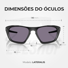 Óculos de Sol Oakley Lateralis Matte Black Ink Prizm - Unissex - Foto 5