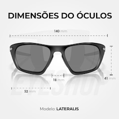 Óculos de Sol Oakley Lateralis Matte Black Polarized - Unissex - Foto 6