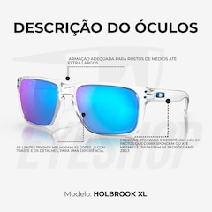 Óculos de Sol Oakley Holbrook XL Clear Sapphire Polarized - Unissex - Foto 13