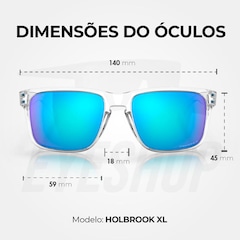 Óculos de Sol Oakley Holbrook XL Clear Sapphire Polarized - Unissex - Foto 14
