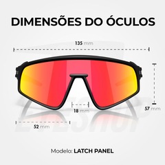 Óculos de Sol Oakley Latch Panel Matte Black Prizm Ruby - Unissex - Foto 15