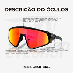 Óculos de Sol Oakley Latch Panel Matte Black Prizm Ruby - Unissex - Foto 6