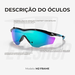 Óculos Oakley M2 Frame XL Polisehd Black Prizm Sapphire - Unissex - Foto 4