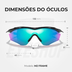 Óculos Oakley M2 Frame XL Polisehd Black Prizm Sapphire - Unissex - Foto 5